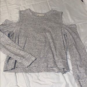 Grey cold shoulder A&E long sleeve